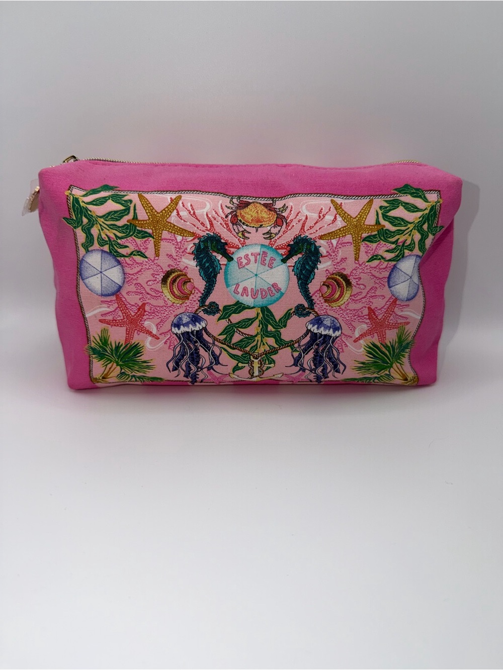 Estee Lauder Pink Seaside Motif Cosmetic Pouch